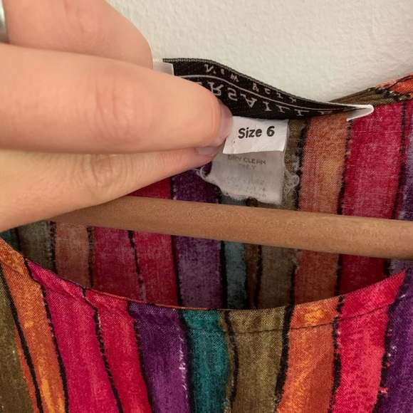 Vintage • striped rainbow tank top blouse fitted - Picture 4 of 6